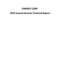 CINERGY CORP[removed]Second Quarter Financial Report INDEX  CINERGY CORP.