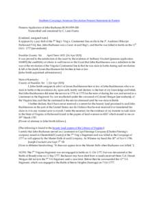 Southern Campaign American Revolution Pension Statements & Rosters Pension Application of John Buchanan BLWt1959-200 Transcribed and annotated by C. Leon Harris [Undated, unsigned note:] It appears by a pay Roll of the 7