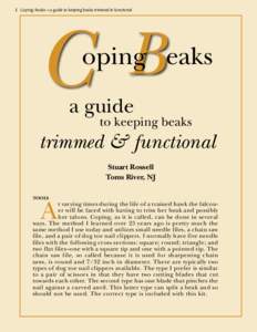1 Coping Beaks~a guide to keeping beaks trimmed & functional  C B