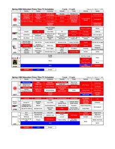 Spring 2000 Edmonton Prime Time TV Schedules[removed]Tuesday