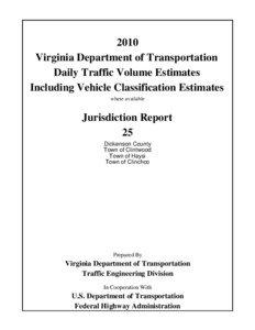 2010 Virginia Department of Transportation Daily Traffic Volume Estimates