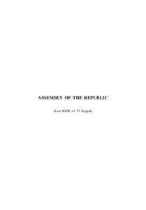 ASSEMBLY OF THE REPUBLIC (Law 60/98, of 27 August) Documentação e Direito Comparado, n.os