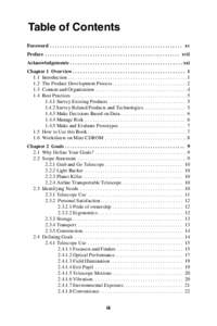 Table of Contents Foreword . . . . . . . . . . . . . . . . . . . . . . . . . . . . . . . . . . . . . . . . . . . . . . . . . . . . . xv Preface . . . . . . . . . . . . . . . . . . . . . . . . . . . . . . . . . . . . . . 