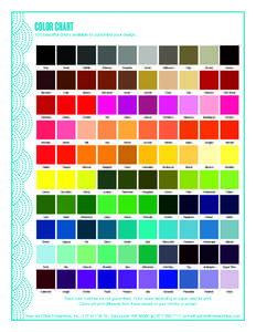 Color ChART  100 beautiful colors available to customize your design. Noir