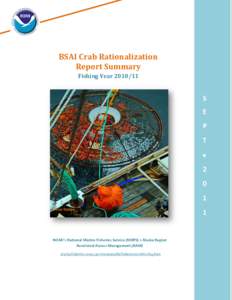 BSAI Crab Rationalization Report Summary for Fishing Year[removed]