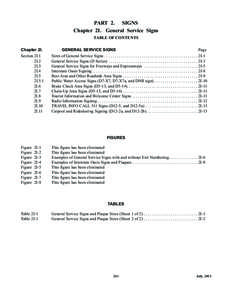 PART 2. SIGNS Chapter 2I. General Service Signs TABLE OF CONTENTS Chapter 2I. Section 2I.1