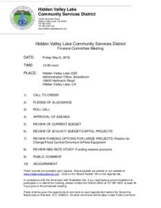Parliamentary procedure / Agenda / Meetings / Public comment / Hexavalent chromium / Board of Finance / Hidden Valley Lake /  California