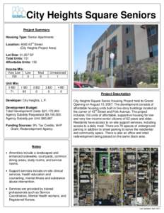 Housing / City Heights /  San Diego / Affordable housing