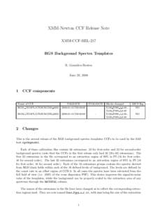 XMM-Newton CCF Release Note XMM-CCF-REL-217 RGS Background Spectra Templates R. Gonz´alez-Riestra June 28, 2006