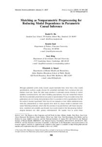 Advance Access publication January 31, 2007  Political Analysis[removed]:199–236 doi:[removed]pan/mpl013  Matching as Nonparametric Preprocessing for