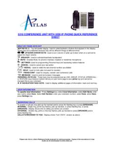 5310 CONFERENCE UNIT WITH 5330 IP PHONE QUICK REFERENCE SHEET WHAT DO THESE KEYS DO? SOFTKEYS (3): Top left beside display. Used to select/activate a feature that appears in the display. These keys are unlabelled because