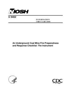 An Underground Coal Mine Fire Preparedness and Response Checklist: The Instrument