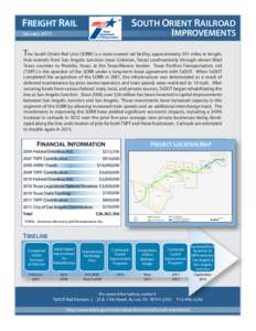 SOUTH ORIENT RAILROAD IMPROVEMENTS FREIGHT RAIL January 2013