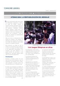 número 3 - septiembre[removed]COMUNICACIÓN  EMPRESA ATENAS 2004: LA RENTABILIZACIÓN DEL MENSAJE