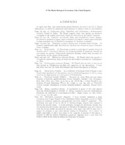 © The Marine Biological Association of the United Kingdom  ADDENDA In April and May 1960 some letters passed between the author and Dr J. Picard (Marseilles), in which he expressed some opinions to which I wish to call 