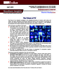 Microsoft Word - MARTIN Needham Insights MM Future of TV 7-13.doc