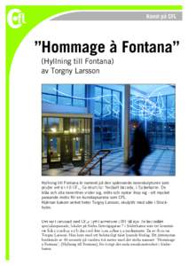 Konst på CFL  ”Hommage à Fontana” (Hyllning till Fontana) av Torgny Larsson