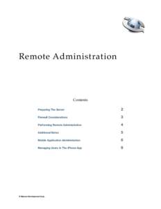 Remote Administration  Contents Preparing The Server
  2