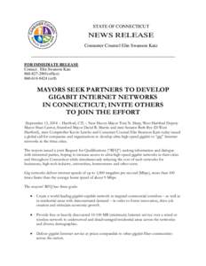 STATE OF CONNECTICUT  NEWS RELEASE Consumer Counsel Elin Swanson Katz  _________________________________________________________