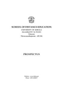 SCHOOL OF DISTANCE EDUCATION UNIVERSITY OF KERALA (Accredited B++ by NAAC) Palayam Thiruvananthapuram[removed]