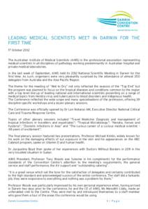 Microsoft Word[removed]Leading Medical Scientist Meet In Darwin