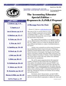 Special Issue, May 2005 TEACHING & CURRICULUM SECTION AMERICAN ACCOUNTING ASSOCIATION INSIDE T. Calderon, pp. 1—4