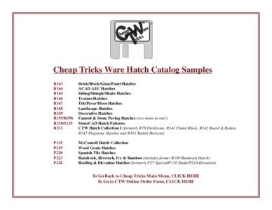 Cheap Tricks Ware Hatch Catalog Samples R163 R164 R165 R166 R167