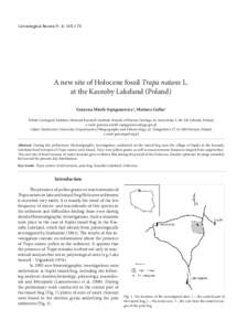 A new9, site Holocene fossil Trapa natans L. at the Kaszuby Lakeland (Poland) Limnological Review 4: of