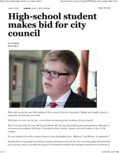 High-school student makes bid for city council | Metro