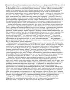 Strategic Grant Proposal: Connectivity & Conservation in Marine Fishes  Snelgrove et al., PINp. 1 of 12 Progress to date: Effective management and conservation of Canada’s living marine resources requires an un