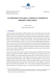 Microsoft Word - Andrew Kanutin ECB Progress towards a European Commercial property price index.doc