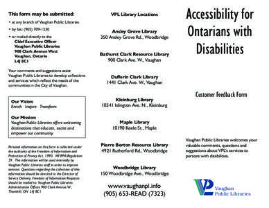 Accessibility for Onrarians with Disabilities
