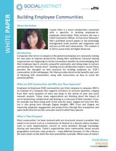 WHITE PAPER  A Division of Building Employee Communities About the Author