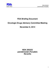 NDA[removed]panobinostat (Farydak) ODAC Brief  FDA Briefing Document