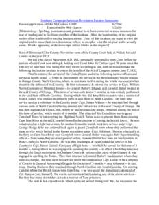 Southern Campaign American Revolution Pension Statements Pension application of John McCanlass S1695 fn22NC Transcribed by Will Graves[removed]Methodology: Spelling, punctuation and grammar have been corrected in some i