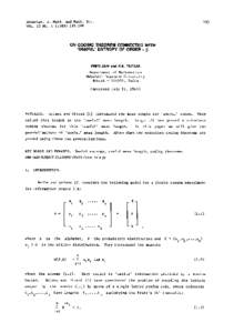 Internat. J. Math. and Math. Sci. VOL. 12 NO[removed][removed]ON CODING THEOREM CONNECTED WITH