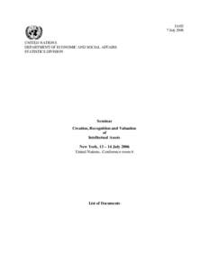 IA/02 7 July 2006 UNITED NATIONS DEPARTMENT OF ECONOMIC AND SOCIAL AFFAIRS STATISTICS DIVISION