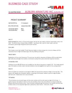 BUSINESS CASE STUDY AUBURN ARMATURE INC, AUBURN, NY UL ELECTRIC SHOP  PROJECT SUMMARY