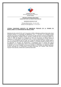 Microsoft Word - Dec. ExOtorga concesión gratuita a Universidad de Magallanes. D.OExtracto