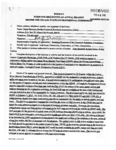 RECE WED FORM#3 FEB08 2012 FORM FOR REQUESTING AN APPEAL HEARING BEFORE THE NEVADA STATE ENvmorALcoMuSsIdRONMOON 1.