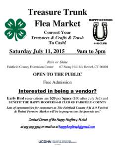 Treasure Trunk Flea Market Convert Your Treasures & Crafts & Trash To Cash!