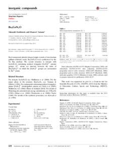 inorganic compounds Acta Crystallographica Section E Refinement  Structure Reports