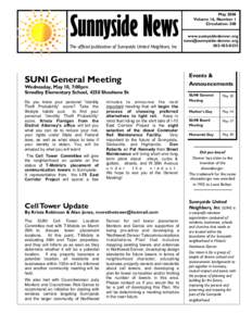 May 2006 Volume 16, Number 1 Circulation: 200 The official publication of Sunnyside United Neighbors, Inc