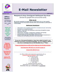 E-Mail Newsletter ISSUE #63 JANUARY[removed]Office