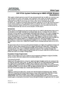 IEEE 802 / Integrated circuits / Information theory / Radio resource management / Fabless semiconductor companies / Field-programmable gate array / MIMO / Altera / WiMAX / Electronic engineering / Electronics / Telecommunications engineering