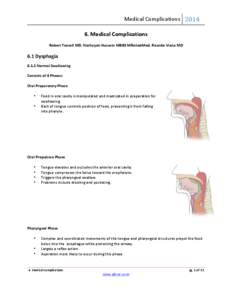 Medical Complications[removed]Medical Complications Robert Teasell MD, Norhayati Hussein MBBS MRehabMed, Ricardo Viana MD 6.1 Dysphagia[removed]Normal Swallowing