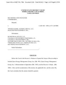 Case 8:09-cv[removed]RAL-TBM Document 1024 Filed[removed]Page 1 of 9 PageID[removed]UNITED STATES DISTRICT COURT MIDDLE DISTRICT OF FLORIDA TAMPA DIVISION SECURITIES AND EXCHANGE