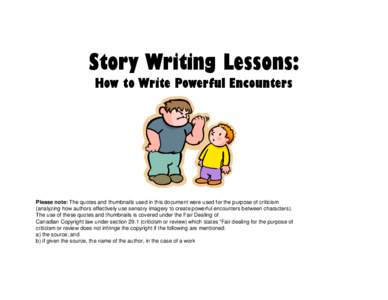 Microsoft PowerPoint - Story Writing Lessons on Encounters
