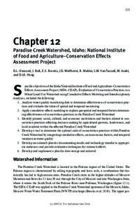 221  Chapter 12 Paradise Creek Watershed, Idaho: National Institute of Food and Agriculture–Conservation Effects Assessment Project