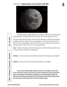 Eye Spy – Exploring the Lunar Surface with LRO      Math   Challenge    Answering    Questions 